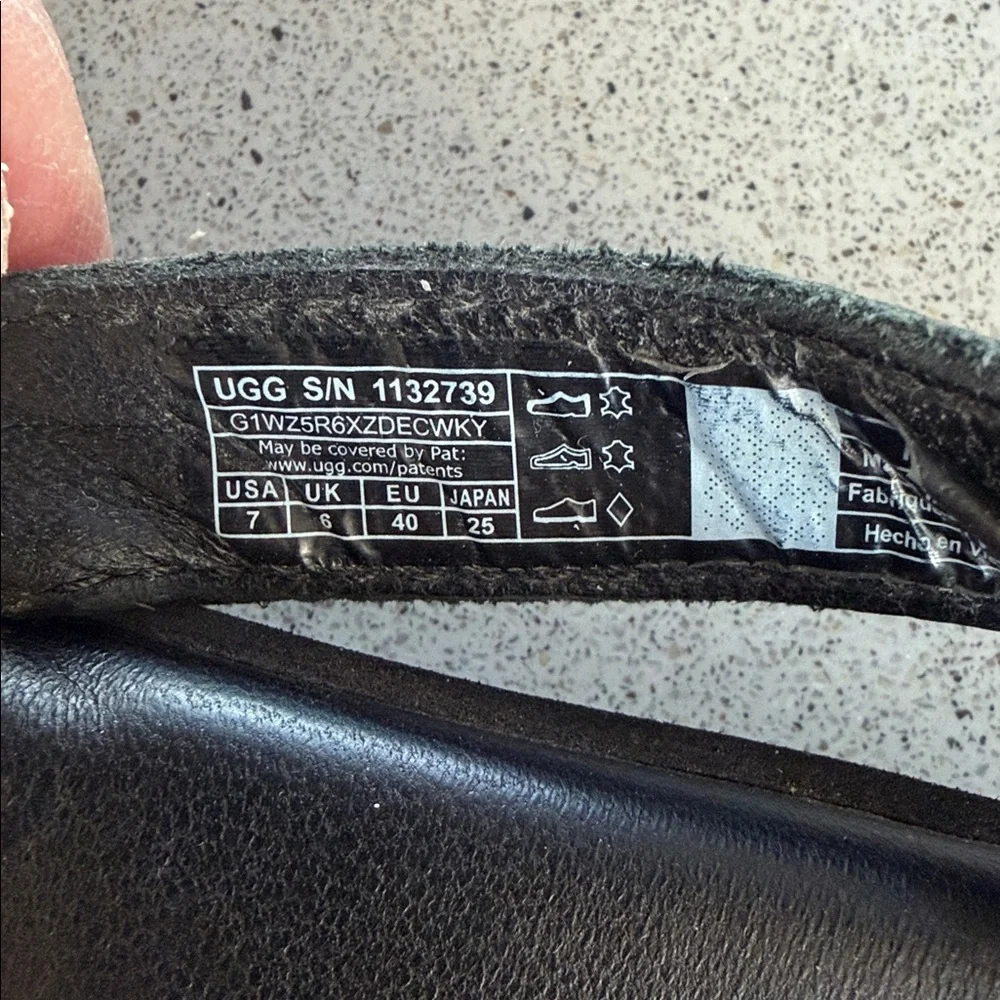 UGG Men’s Black Leather Flip Flop Sandals